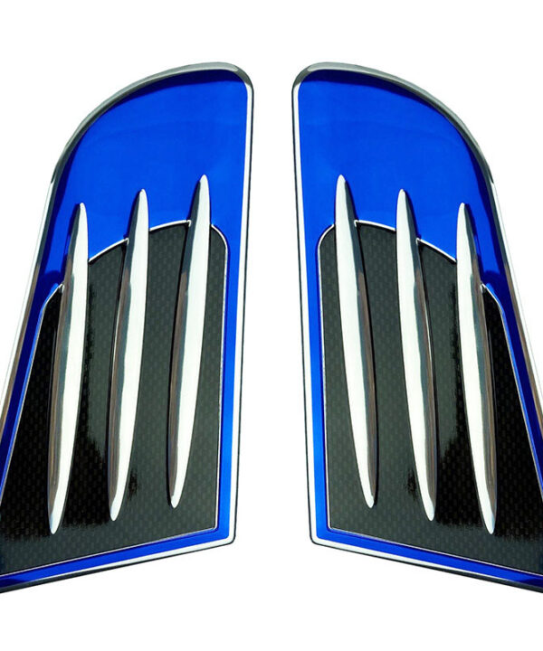Kimpiris - Αεραγωγοί Φτερών Πλαϊνοί Διακοσμητικοί Αυτοκόλλητοι Μπλε / Χρώμιο 16x8.5cm 2 Τεμάχια