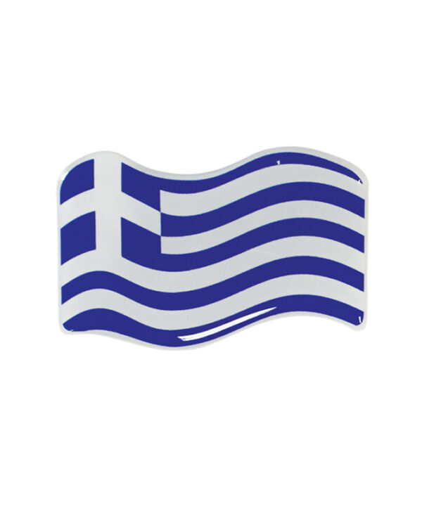 Kimpiris - Αυτοκόλλητο Αυτοκινήτου Ελληνική Κυματιστή Σημαία 5cm x 2.5cm Με Επικάλυψη Σμάλτου 1 Τεμάχιο 20923