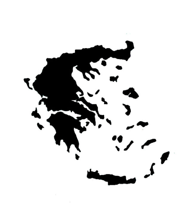 Kimpiris - Αυτοκόλλητο Αυτοκινήτου "Χάρτης Ελλάδας'' Μικρός 11cm x 9cm Μαύρος 1 Τεμάχιο 20997