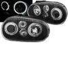 Kimpiris - Μπροστινά Φανάρια Set Για Vw Golf IV (4) 97-03 Angel Eyes Μαύρα H1/H1/P21W JunYan