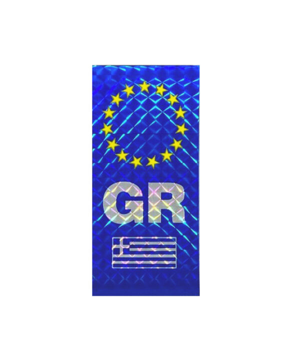 Kimpiris - Αυτοκόλλητο Αυτοκινήτου GR-Αστέρια Ελληνική Σημαία Ορθογώνιο Πρίσμα 4 x 9cm 1 Τεμάχιο 24550