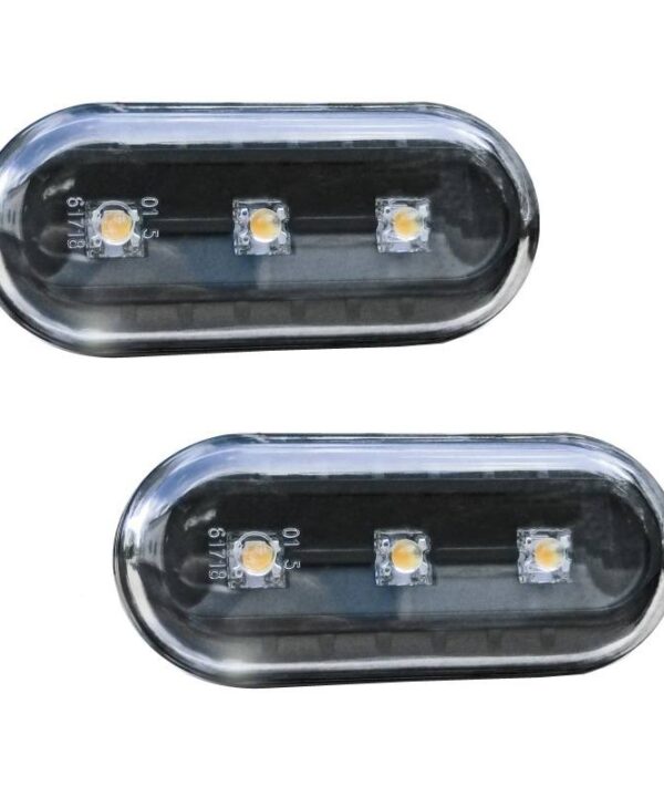 Kimpiris - Πλαϊνά Φλας Φτερού Για VW Golf / Polo / Bora / Passat / Vento / Seat Ibiza / Cordoba Με 3 Led Black 2 Τεμάχια