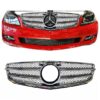 Kimpiris - Μάσκα Για Mercedes-Benz C-Class W204 07-14 Amg C63 Look Με 2 Γρίλιες Μαύρο/Χρώμιο 1 Τεμάχιο