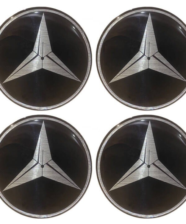 Kimpiris - Αυτοκόλλητα Κέντρου Ζαντών Mercedes-Benz Από Σμάλτο 60mm Set 4 Τεμάχια