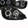 Μπροστινά Φανάρια Set Για Ford Fiesta 02-05 Angel Eyes & Led Μαύρα H1/H1 Manual Sonar - Image 2