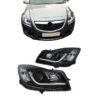 Kimpiris - Μπροστινά Φανάρια Set Για Opel Insignia 08-12 TRU DRL Tube Lights Μαύρα H7/H7 Με Μοτέρ Sonar
