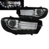 Μπροστινά Φανάρια Set Για Vw Scirocco 08-14 DRL Shark Look Μαύρα H7 Με Μοτέρ Depo - Image 2