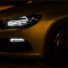 Μπροστινά Φανάρια Set Για Vw Scirocco 08-14 DRL Shark Look Μαύρα H7 Με Μοτέρ Depo - Image 4
