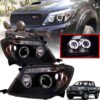Kimpiris - Μπροστινά Φανάρια Set Για Toyota Hilux 05-11 Angel Eyes & Led Black H1/H1 Manual Sonar