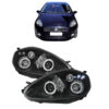 Kimpiris - Μπροστινά Φανάρια Set Για Grande Punto 05-08 Angel Eyes & Led Μαύρα H1/H1 JunYan