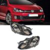 Kimpiris - Μπροστινά Φανάρια Set Για Vw Golf VI (6) 08-12 DRL GTI /R20 Look Μαύρα H7/H7 Με Μοτέρ Carner
