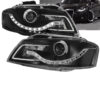 Kimpiris - Μπροστινά Φανάρια Set Για Audi A3 8P 03-08 DRL Μαύρα H9 Με Μοτέρ Eagle Eyes
