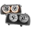 Kimpiris - Μπροστινά Φανάρια Set Για Vw Vento 92-98 Angel Eyes Μαύρα H7/H7 Depo