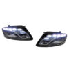 Μπροστινά Φανάρια Set Για Audi Q5 8R 08-12 TRU DRL Μαύρα H7 Με Μοτέρ Depo - Image 3