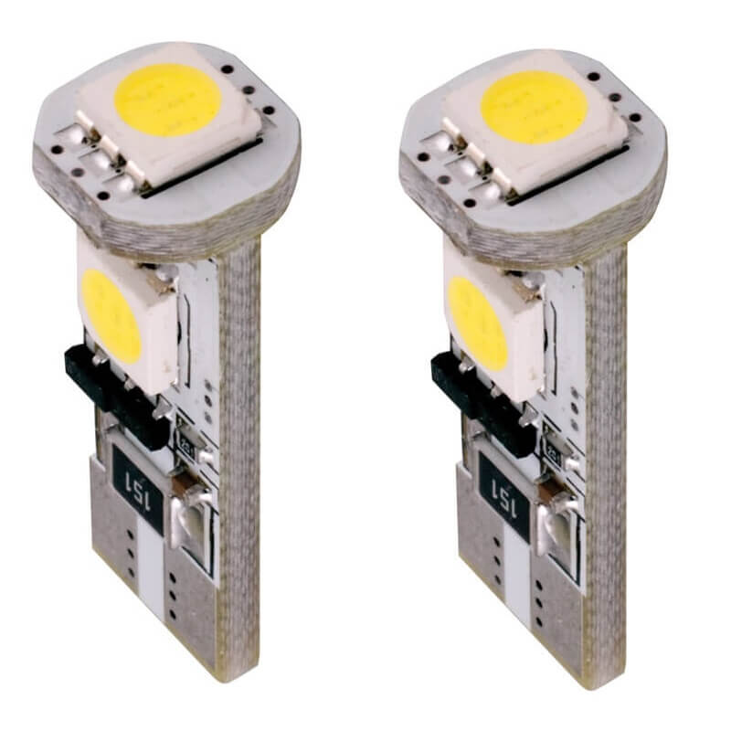 Λάμπες Led T10 12volt 3 Smd Led Canbus Λευκό Φως RaceSport LIT0505 2 Τεμάχια - Image 3