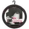 Kimpiris - Κάλυμμα Tιμονιού ''Pink Cross Stitch''Μαύρο Με Ροζ Σταυρωτό Νήμα Medium 37-39cm