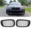 Kimpiris - Καρδιές Μάσκας Για Bmw 3 E46 02-05 Sedan/Touring  M4 Look Με Διπλή Γρίλια Μαύρο Γυαλιστερό 2 Τεμάχια
