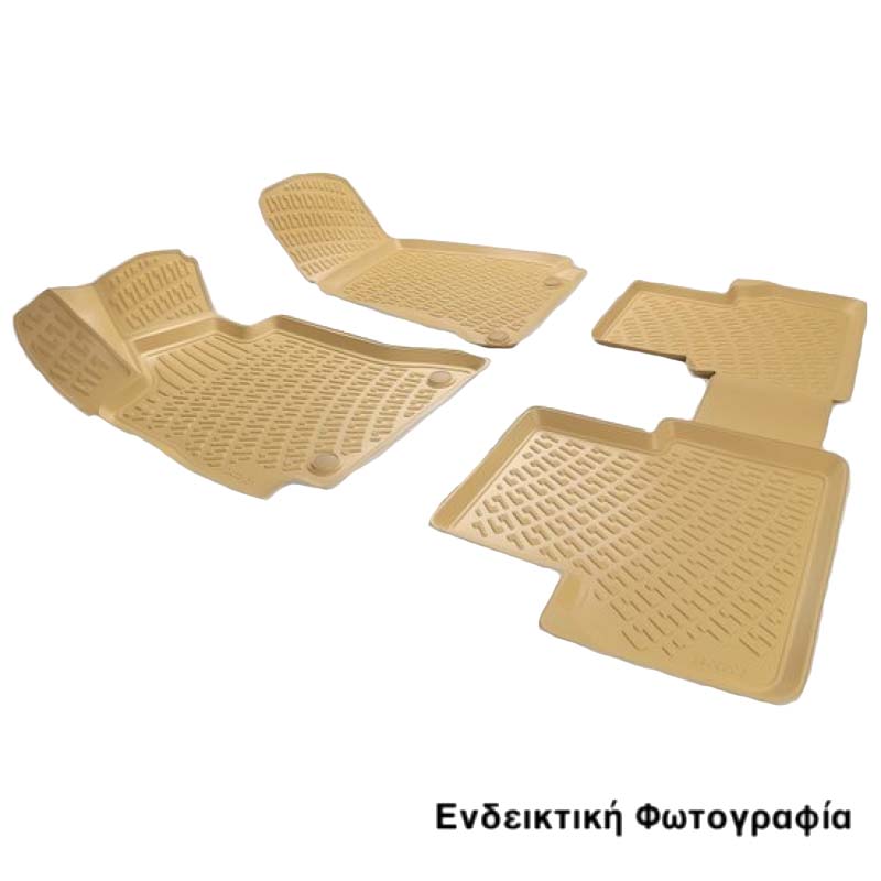 Kimpiris - Πατάκια Σκαφάκια 3D Από Λάστιχο TPE Για Mercedes C-Class W205 2014+ RL117140 Rizline 4 Τεμάχια Μπεζ