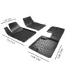 Kimpiris - Πατάκια Σκαφάκια Universal 3D Από Λάστιχο TPE Rizline Μαύρα 4 Τεμάχια