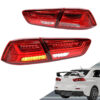 Kimpiris - Πισινά Φανάρια Set Για Mitsubishi Lancer X 08-17 Led Bar Κόκκινο/Crystal VLAND