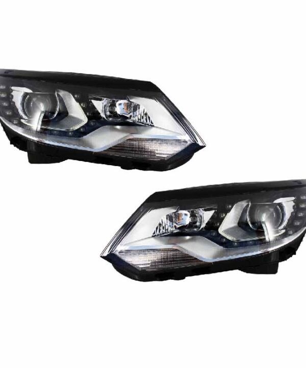 Alternative view of Μπροστινά Φανάρια Set Για Vw Tiguan mk1 11-15 DRL Μαύρα H7/H7 Με Μοτέρ  Carner