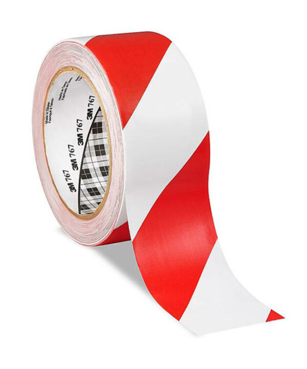 Kimpiris - Αυτοκόλλητη Ταινία Σήμανσης Κινδύνου (Βινυλίου) Κόκκινο-Λευκό 3Μ 7671 50mm x 33m