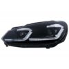 Μπροστινά Φανάρια Set Για Vw Golf VI (6) 08-12 DRL & Led Signal Dynamic Look Golf 7,5 Μαύρα Με ασημί Γραμμή H7 Με Μοτέρ Carner - Image 3