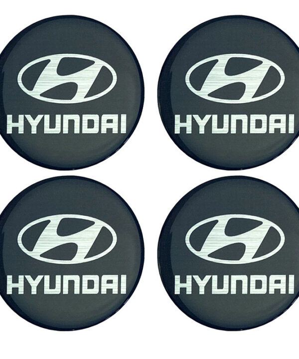 Kimpiris - Αυτοκόλλητα Κέντρου Ζαντών Hyundai Από Σμάλτο 60mm Set 4 Τεμάχια