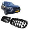 Kimpiris - Καρδιές Μάσκας Για Bmw X5 F15 / X6 F16 13-18 M4 Look Με Διπλή Γρίλια Μαύρο Γυαλιστερό 2 Τεμάχια