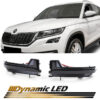 Kimpiris - Φλας Καθρέπτη Για Skoda Kodiaq 16+ / Karoq 17+ Black (Vehicles Without Rear View Camera) Dynamic Led Φιμέ 2 Τεμάχια