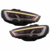 Μπροστινά Φανάρια Set Για Audi A3 8V 12-16 DRL Full Led & Led Signal Μαύρα  Με Μοτέρ Carner - Image 2