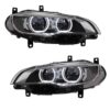 Μπροστινά Φανάρια Set Για Bmw X6 E71 08-15 4D Angel Eyes Full Led AFS Μαύρα Με Μοτέρ Carner - Image 2
