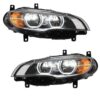 Μπροστινά Φανάρια Set Για Bmw X6 E71 08-15 4D Angel Eyes Full Led AFS Μαύρα Με Μοτέρ Carner - Image 3