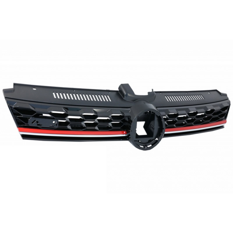 Μάσκα Για Vw Golf VII (7.5) 16-19 GTI Look Κυψελωτή Με Κόκκινο Σιρίτι Και Βάση Αισθητήρα 1 Τεμάχιο - Image 3