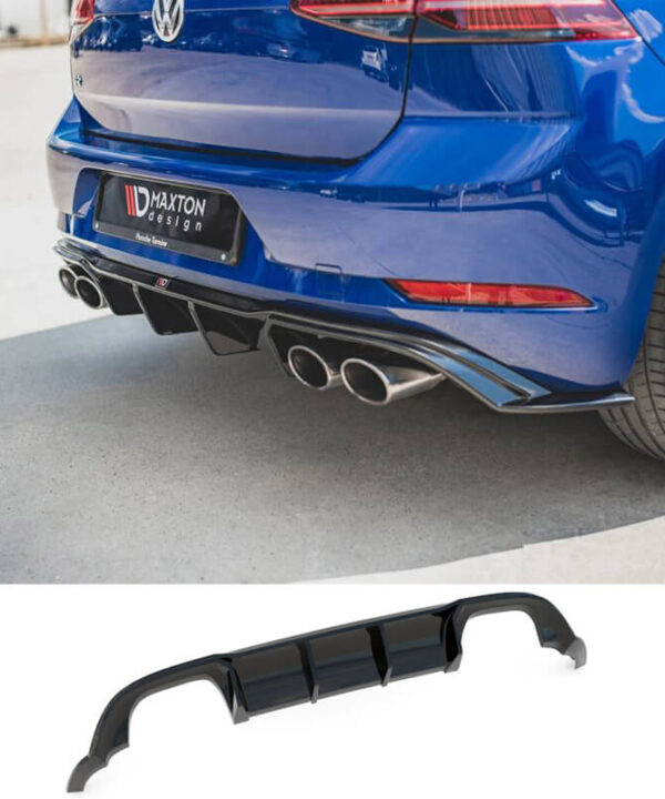 Alternative view of Diffuser Πίσω Προφυλακτήρα Για VW Golf VII (7.5) 17-20 Facelift Για R Έκδοση V3 Γυαλιστερό Μαύρο Maxton Design Από Abs Πλαστικό 1 Τεμάχιο