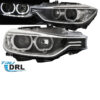Kimpiris - Μπροστινά Φανάρια Set Για Bmw 3 F30/F31 11-15 Led Angel Eyes Μαύρα H7/H7 Με Μοτέρ Depo