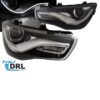 Kimpiris - Μπροστινά Φανάρια Set Για Audi A1 8X 10-14 True DRL Tube Μαύρα H7 Με Μοτέρ Depo
