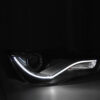 Μπροστινά Φανάρια Set Για Audi A1 8X 10-14 True DRL Tube Μαύρα H7 Με Μοτέρ Depo - Image 2
