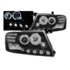 Μπροστινά Φανάρια Set Για Mitsubishi Pajero V60 00-06 Angel Eyes Μαύρα H7/H1 Manual Eagle Eyes - Image 2