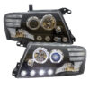 Μπροστινά Φανάρια Set Για Mitsubishi Pajero V60 00-06 Angel Eyes Μαύρα H7/H1 Manual Eagle Eyes - Image 3