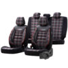 Kimpiris - Καλύμματα Αυτοκινήτου Otom GTI Sports Design Universal Jacquard / Lacost / Δερματίνη Σετ Εμπρός / Πίσω 11 Τεμαχίων Μαύρο - Κόκκινο GTI-801