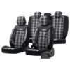 Kimpiris - Καλύμματα Αυτοκινήτου Otom GTI Sports Design Universal Jacquard / Lacost / Δερματίνη Σετ Εμπρός / Πίσω 11 Τεμαχίων Μαύρο - Γκρι GTI-807