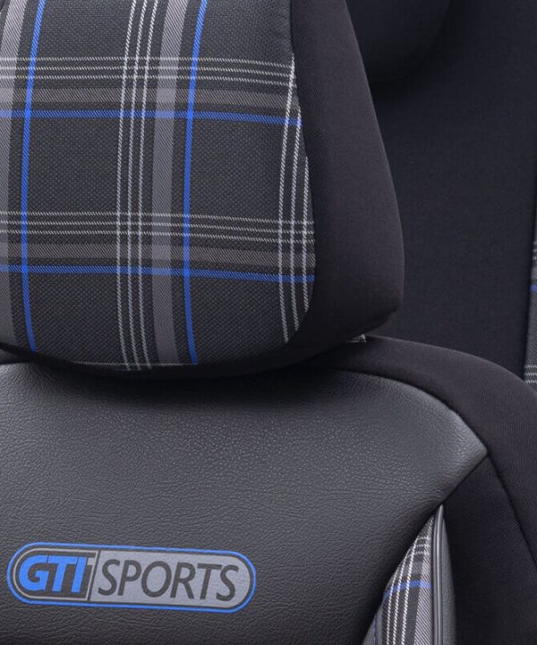 Alternative view of Καλύμματα Αυτοκινήτου Otom GTI Sports Design Universal Jacquard / Lacost / Δερματίνη Σετ Εμπρός / Πίσω 11 Τεμαχίων Μαύρο - Μπλε GTI-803