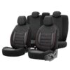 Kimpiris - Καλύμματα Αυτοκινήτου Otom Sport Plus Design Universal Βαμβακερό Ύφασμα / Rachel / Δερματίνη Σετ Εμπρός / Πίσω 11 Τεμαχίων Μαύρο Με Κόκκινο Κέντημα SPTPLS-102