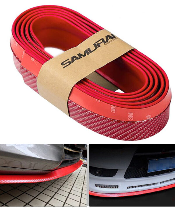 Kimpiris - Μπροστινό Spoiler Universal Samurai Lip Safe & Style 2500mm Red Carbon 1 Τεμάχιο