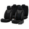 Kimpiris - Καλύμματα Αυτοκινήτου Otom Bronco Design Universal Rachel / Δερματίνη Καπιτονέ Σετ Εμπρός / Πίσω 11 Τεμαχίων Μαύρο Με Μπλε Κέντημα BRN-403