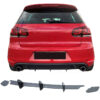 Kimpiris - Diffuser Πίσω Προφυλακτήρα Για VW Golf VI (6) 08-13 Για GTI Έκδοση Γυαλιστερό Μαύρο 3 Bars & 2 Side Splitters Από Πλαστικό 3 Τεμάχια