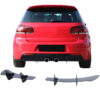 Kimpiris - Diffuser Πίσω Προφυλακτήρα Για VW Golf VI (6) 08-13 Για R20 Έκδοση Γυαλιστερό Μαύρο 4 Bars Από Πλαστικό 2 Τεμάχια