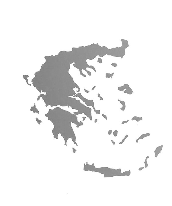 Kimpiris - Αυτοκόλλητο Αυτοκινήτου "Χάρτης Ελλάδας'' Μικρός 11cm x 9cm Ασημί 1 Τεμάχιο
