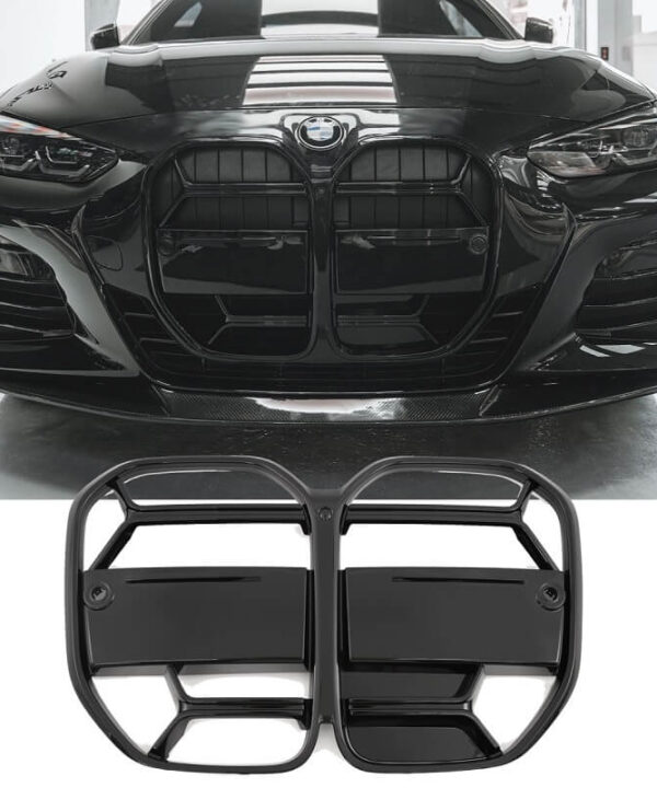 Kimpiris - Καρδιές Μάσκας Για Bmw 4 G22 / G23 2020+ M4 CS Sport Μαύρο Γυαλιστερό 2 Τεμάχια